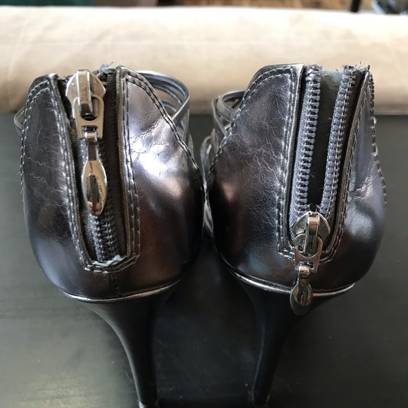 Silver Strappy Cage Heels - Picture 7 of 7